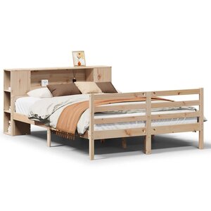 vidaXL Lit bibliothèque sans matelas 140x200 cm bois massif de pin