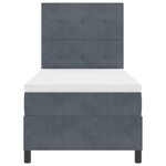 Lit à ressorts vidaXL avec matelas gris foncé 100x200 cm en velours
