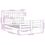 vidaXL Lit bibliothèque sans matelas cire marron 160x200 cm pin massif