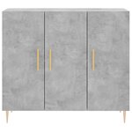 vidaXL Buffet gris béton 90x34x80 cm bois d'ingénierie