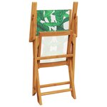 vidaXL Ensemble à manger de jardin 5 Pièces motif de feuilles tissu bois
