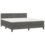 vidaXL Sommier à lattes de lit avec matelas LED Gris foncé 180x200 cm