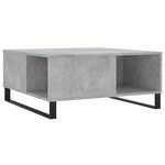 vidaXL Table basse gris béton 80x80x36 5 cm bois d'ingénierie