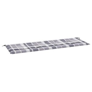 vidaXL Coussin de banc de jardin motif à carreaux gris 150x50x4 cm