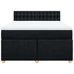 vidaXL Sommier à lattes de lit avec matelas Noir 140x200 cm Tissu