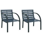 vidaXL Chaises de jardin lot de 2 Gris Bois