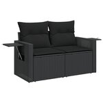 vidaXL Salon de jardin 6 Pièces avec coussins noir résine tressée