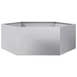 vidaXL Jardinière hexagone 138x120x45 cm acier galvanisé