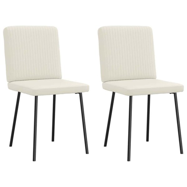 vidaXL Chaises à manger lot de 2 Crème Velours
