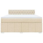 vidaXL Sommier à lattes de lit avec matelas Crème 180x200 cm Tissu