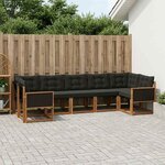 vidaXL Ensemble de canapés d'extérieur 7 pc Naturel et noir