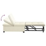 vidaXL Canapé-lit 3-en-1 en velours crème