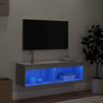 vidaXL Meuble TV avec lumières LED sonoma gris 100x30x30 cm