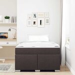 vidaXL Cadre de lit avec matelas Marron foncé 120 x 200 cm tissu