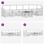 vidaXL Ensemble de canapés d'extérieur 7 pc Gris Naturel et Clair