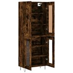 vidaXL Buffet haut Chêne fumé 69 5x34x180 cm Bois d'ingénierie