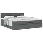 VidaXL Cadre de lit ottoman avec matelas gris foncé 160x200cm tissu