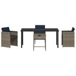 vidaXL Ensemble de salle à manger pour jardin 5 Pièces Gris polyrotin