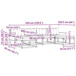 vidaXL Ensemble de canapés d'extérieur 6 pc Naturel et noir