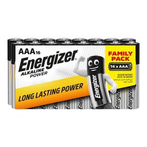 Piles Alcalines Energizer Power AAA/LR03, pack de 16