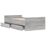 vidaXL Cadre de lit sans matelas sonoma gris 75x190 cm