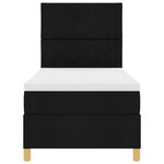 vidaXL Lit à ressorts avec matelas Noir 100 x 200 cm tissu