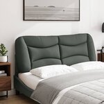 vidaXL Coussin de tête de lit Hvar gris foncé 120 cm tissu