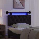 vidaXL Tête de lit suspendue Avec lumière LED Noir Tissu