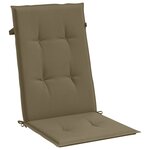 vidaXL Coussins de chaise à dossier haut lot de 2 taupe mélangé tissu