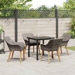 vidaXL Ensemble de salle à manger pour jardin 5 Pièces Gris polyrotin