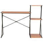 Bureau table poste de travail meuble d'ordinateur informatique étude avec étagère et 116 x 50 x 93 cm noir 02_0023482