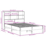 vidaXL Lit bibliothèque sans matelas 150x200 cm bois massif de pin