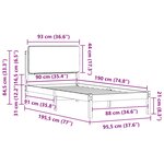 vidaXL Cadre de lit avec tête de lit rembourrée Gris foncé 90 x 190 cm