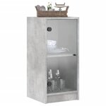 vidaXL Armoire latérale avec portes en verre gris béton 35x37x75 5 cm