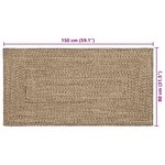 vidaXL Tapis de surface Rectangulaire Naturel et Noir 80 x 150 cm Jute