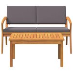 vidaXL Ensemble bistrot 2 Pièces Marron Bois d'acacia massif