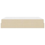 vidaXL Cadre de lit avec stockage Crème 160 x 200 cm tissu