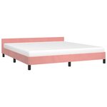 VidaXL Cadre de lit et tête de lit sans matelas rose 180x200cm velours