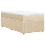 vidaXL Sommier à lattes de lit et matelas Crème 90x190 cm Tissu