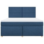 vidaXL Sommier à lattes de lit avec matelas Bleu 180x200 cm Tissu