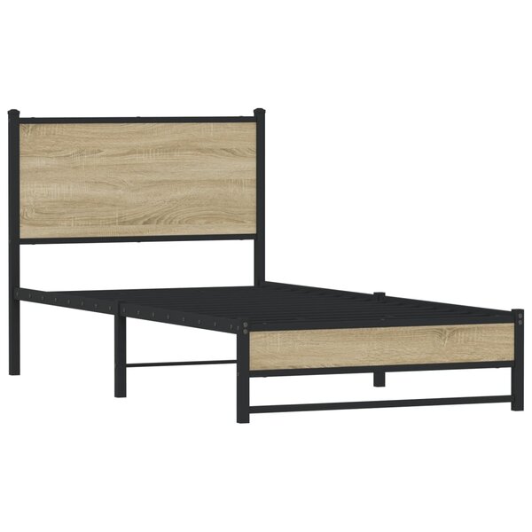 vidaXL Cadre de lit en métal sans matelas chêne sonoma 80x200 cm