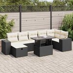 vidaXL Salon de jardin 5 Pièces avec coussins noir résine tressée