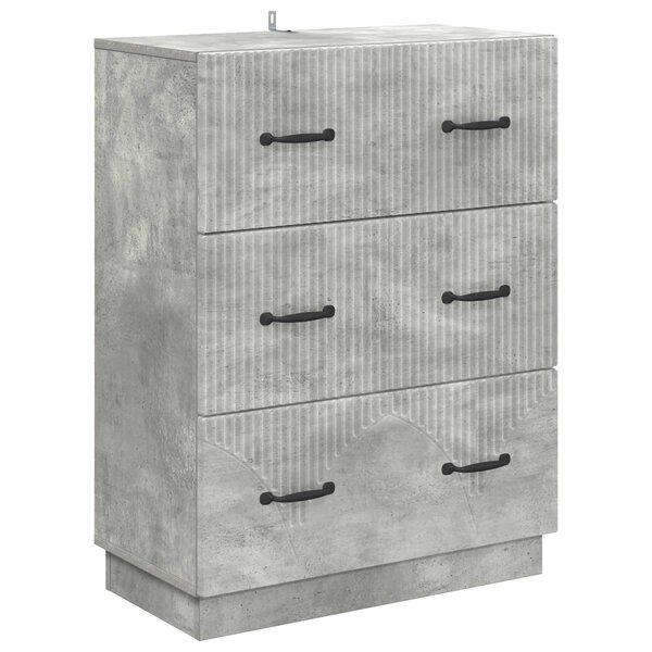 vidaXL Armoire à tiroirs Gris béton 66 x 34 5 x 87 cm