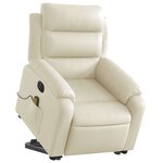 vidaXL Fauteuil inclinable de massage électrique crème similicuir