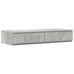 vidaXL Cadre de lit de rangement Gris béton 90x200 cm