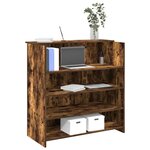 vidaXL Bureau de réception chêne fumé 100x50x103 5cm bois d'ingénierie