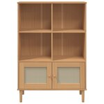 vidaXL Bibliothèque SENJA aspect de rotin marron bois massif de pin