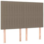 vidaXL Sommier à lattes de lit et matelas et LED Taupe 140x190cm Tissu