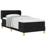 vidaXL Lit à ressorts avec matelas Noir 90 x 190 cm tissu