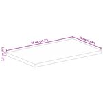 vidaXL Dessus de table 50x30x2 5 cm rectangulaire bois massif manguier